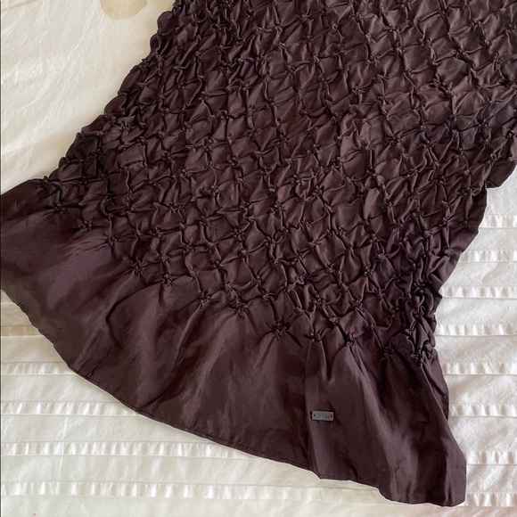 NWOT Dosa Textured Crinkle Silk Brown Scarf - Picture 5 of 8